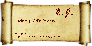 Mudray Jázmin névjegykártya